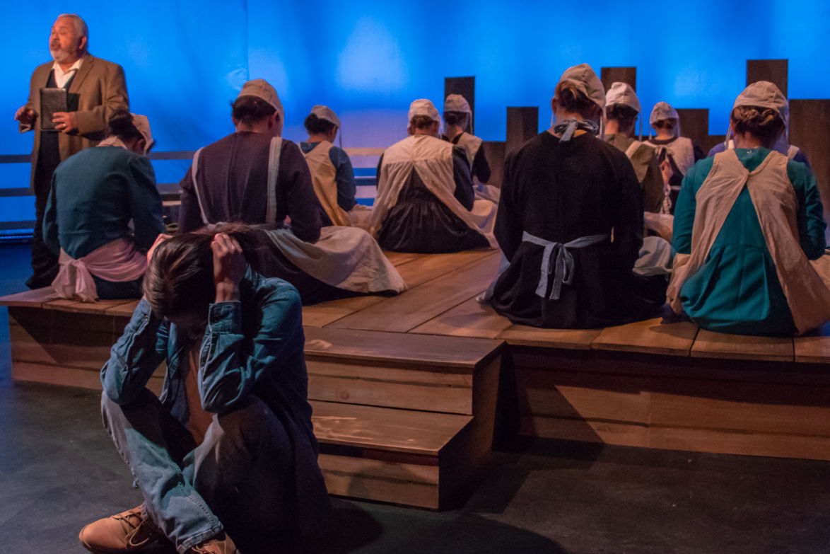 students theater performance of the amish project in the ctrus college little theater